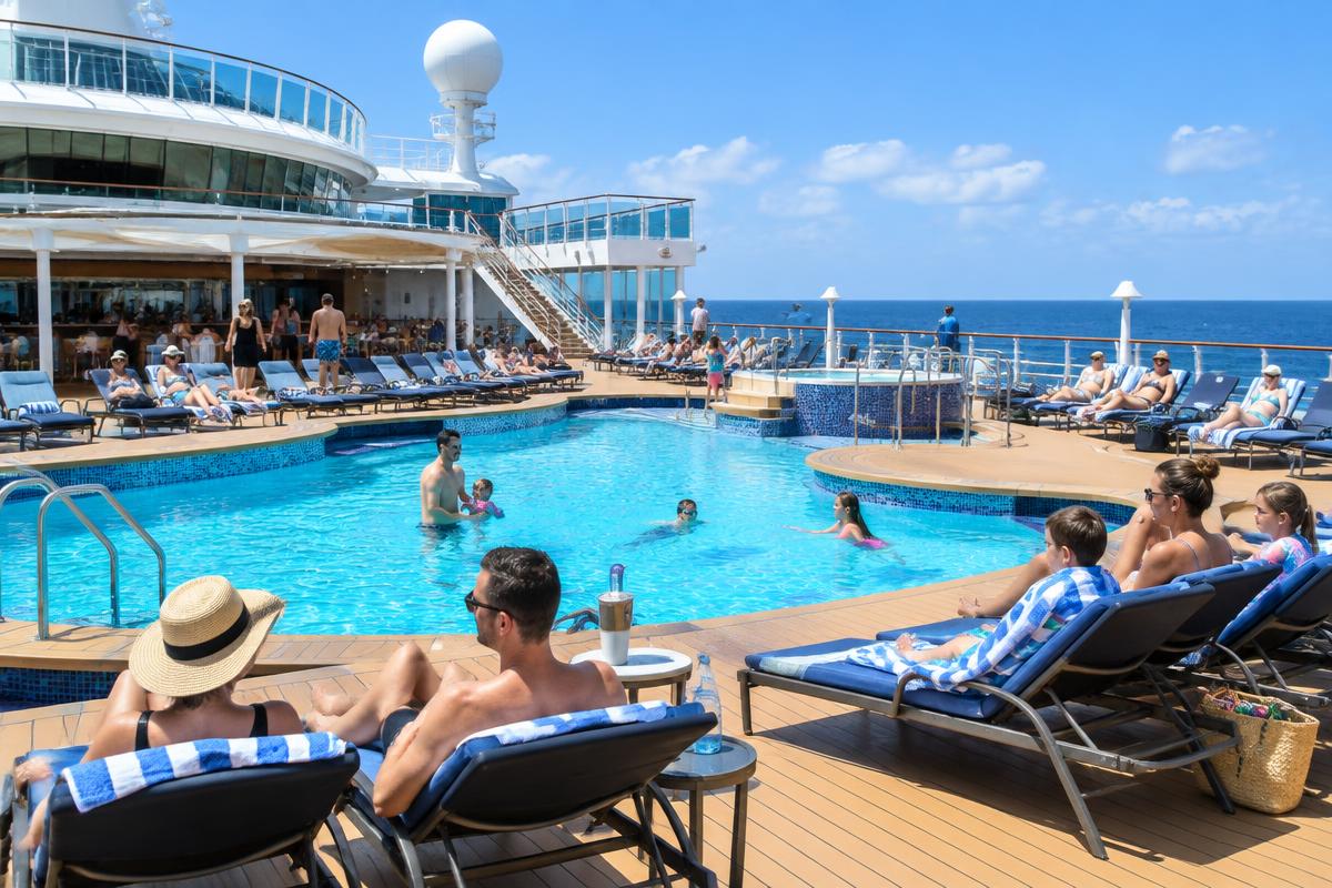Sunny pool deck