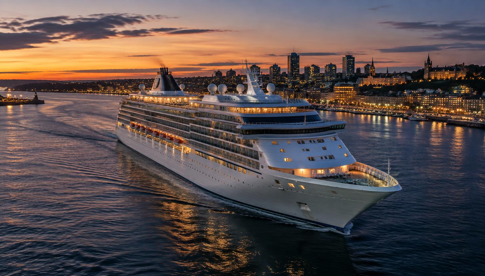 MSC Sinfonia at dusk